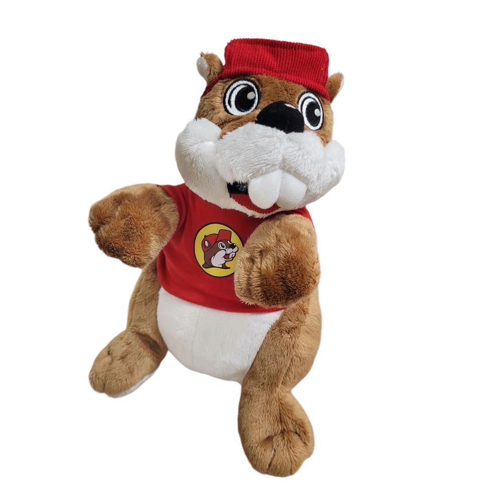 Buc ee's Plush Beaver Mascot Stuffed‎ Animal Toy with Red Cap and Shirt